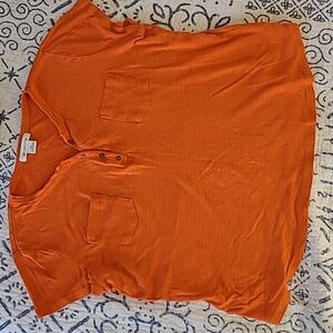 Liz Claiborne Orange Short Sleeve Tee Xl Womens